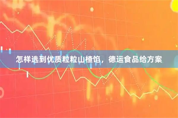 怎样选到优质粒粒山楂馅，德运食品给方案